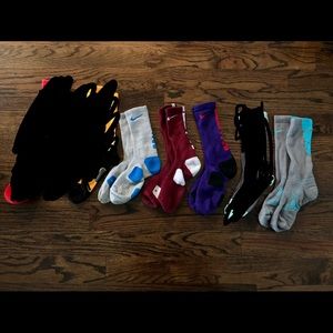Lot (4) Nike Elite + Vapor Football Socks Large